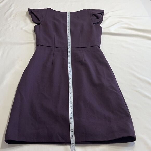 J. CREW 💯% Italian Wool Purple Styled Cap Sleeves Sheath Dress SIZE 4 - Picture 13 of 15